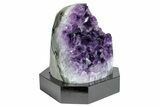 Grape Jelly Amethyst Geode With Wood Base - Uruguay #275688-2